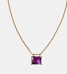 Collier en argent 925 plaqué en or jaune 18K avec améthyste rose Aristocrazy