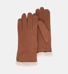 Gants en cuir de chèvre velours, doublés en imitation fourrure Isotoner