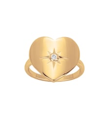 Bague Coeur céleste en Plaqué Or avec diamant blanc La Garçonne Diamant