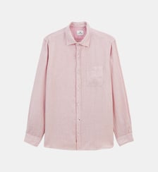 Chemise manches longues unie en lin Serge Blanco