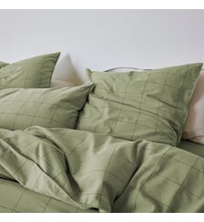Taie d'oreiller en percale de coton lavé, IMPRESSION GRAPHIQUE Blanc Cerise