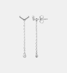 Boucles d'oreilles pendantes Essentielle en Argent avec diamant blanc La Garçonne Diamant
