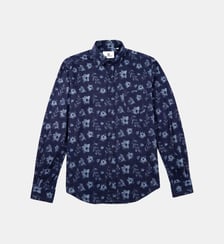 Chemise manches longues brodée en coton Serge Blanco