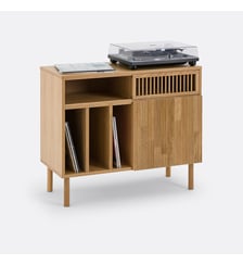 Meuble vinyles chêne massif et plaqué La Redoute Interieurs