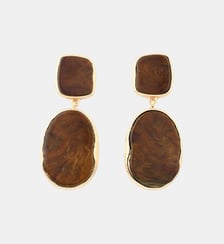 Boucles d'oreilles effet pierre marron Balaboosté