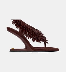 Sandales No Wedge en cuir suédé et perles Balmain