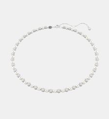 Collier Tennis Matrix, Perle de cristal, Métal rhodié Swarovski