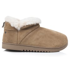 Chaussons Bottillons cuir camel semelle gomme crantés Isotoner