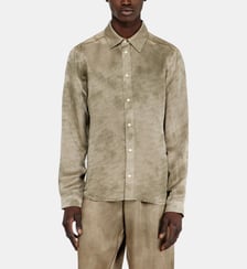 Chemise en satin froissé jacquard logo Diesel