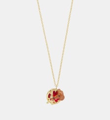 Collier pendentif teckel, tour Eiffel, pierre ronde rouge Les Néréides