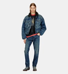 Veste trucker en denim doublée en teddy Diesel