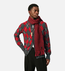 Cardigan motif argyle en laine AMI Paris