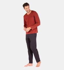 Pyjama long col V L'ECOSSAIS Eminence