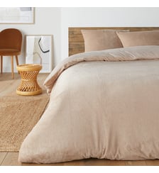 Parure de lit polaire tissu duveteux, taie carrée So'Home