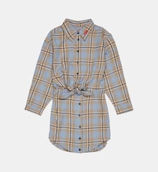 Robe chemisier à carreaux avec logo Diesel Kids
