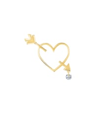 Boucle d'oreille / Pin's POP EN PLEIN COEUR - Diamant brillant - Or jaune 750‰ La Brune & La Blonde