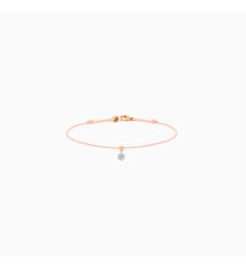 Bracelet Cordon BB - Diamant solitaire 0,15ct - Or rose 750‰ La Brune & La Blonde