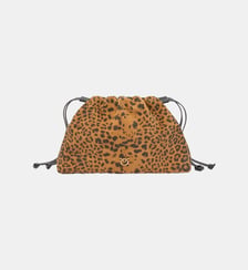 Petite pochette porté épaule en daim léopard Pinko