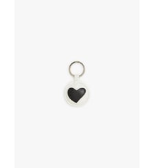 porte-clé Cœur en cuir de vachette blanc Agnès b.