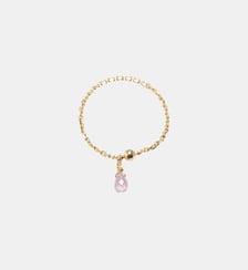 Bague chaînette pampille Mia - Or 750‰ Saphir rose clair YAY Paris