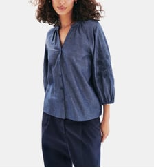 Chemise caubie - Motif uni - Coupe droite Caroll