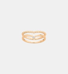 Bague double Indécise en Plaqué Or avec diamant blanc La Garçonne Diamant