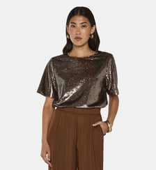 T-Shirt À Manches Courtes En Sequins Tara Maison 123