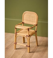 Chaise haute en rotin pour poupée Cyrillus