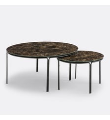 Lot de 2 tables basses rondes effet marbre La Redoute Interieurs