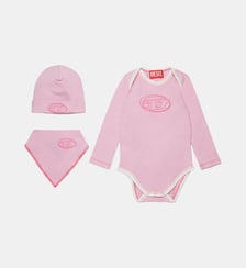 Ensemble de naissance en jersey extensible avec logo Oval D Diesel Kids