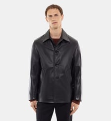 Blouson boutonné en cuir Fursac