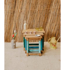 Tables gigognes en bois Barbara N°215- Produit chiné Debongout