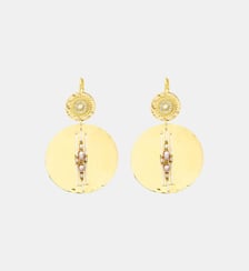 Boucles d'oreilles rondes   doré à l'or fin - Dakota Satellite
