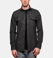 Surchemise uni anthracite coupe droite Atelier Privé