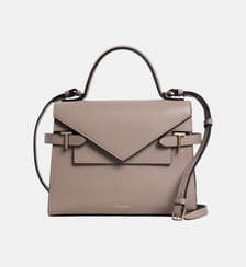Sac à main double rabat moyen modèle Emilie en cuir grainé Le Tanneur