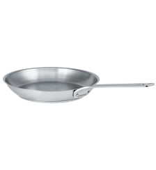 Poêle en inox brossé poignée fixe polie Cristel
