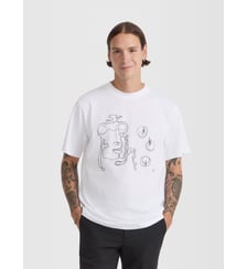 t-shirt Mark en jersey de coton artiste Jean-Christophe Bisson blanc Agnès b.