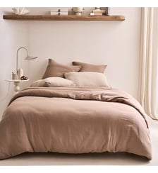 Parure de lit unie en gaze de coton, taies rectangles, TENDRESSE Essix