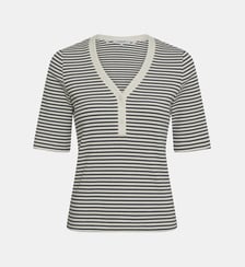 T-shirt décolleté à rayures en coton - MAIVA Gerard Darel