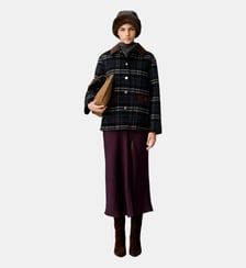 Manteau laine mélangée carreaux Claudie Pierlot