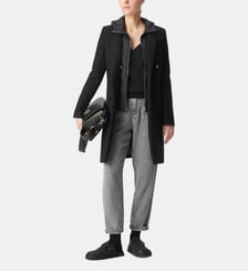 Manteau capuche en drap de laine Ikks