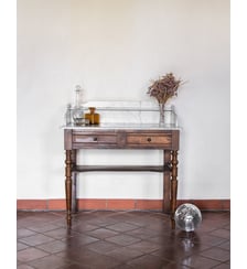 Coiffeuse en bois et marbre Louise N°95- Produit chiné Debongout