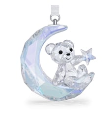 Ourson Kris Décoration Lune, Blanc Swarovski