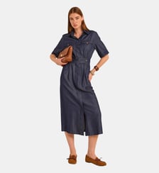 Robe En Denim Droite Praline Maison 123