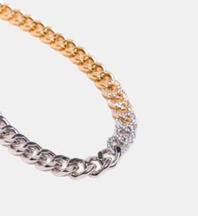 Collier maillon bicolore à strass Maje