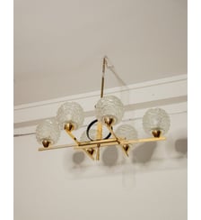 Suspension en laiton et verre Sonia N°149- Produit chiné Debongout