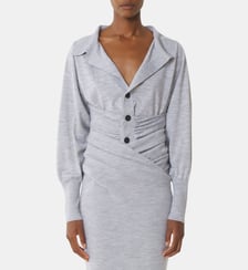 Cardigan Drapé En Laine Lanvin