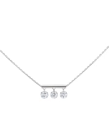 Collier PAMPILLES - 3 diamants, poids total 0,60ct approx. - Or blanc 750‰ La Brune & La Blonde