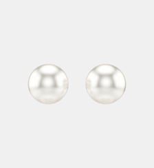 Clous d'oreilles Matrix, Perle de cristal, Métal rhodié Swarovski