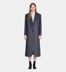 Manteau long en laine à strass Sandro